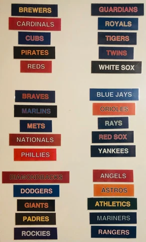 MLB TEAM MAGNETS - STANDINGS DISPLAY, ETC. (PICK YOUR TEAM, DIVISION, OR ALL 30) Cover