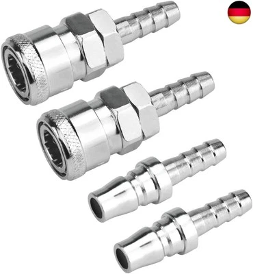 KLYNGTSK 4 Stück Schlauch Schnellkupplung 8mm Druckluftkupplung Kompressor