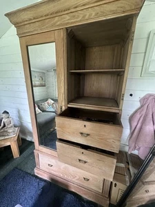 Wooden Wardrobe with Shelves - Picture 1 of 4