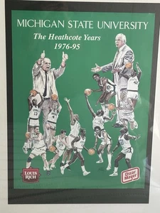 Vintage Michigan State Spartans basketball Poster. The Heathcote Years. 24x18. - Picture 1 of 7