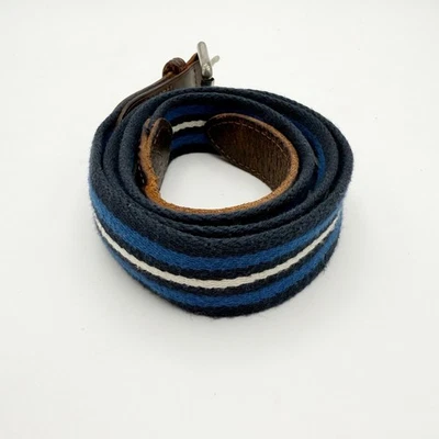 Polo Golf Ralph Lauren Azul Marino Blanco Rayas Marrón Cuero Tejido Cinturón 36 Foto 1 de 3