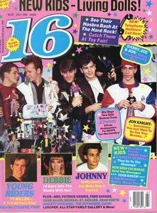 16 Magazine july 1990 New Kids On The Block NKOTB Johnny Depp w/PINUPS - Picture 1 of 1