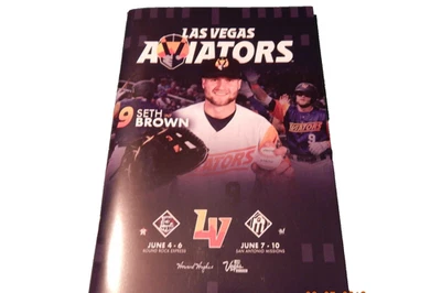 LAS VEGAS AVIATORS MILB AAA OAKLAND ATHLETICS BASEBALL PROGRAM JUNE 2019 - Image 1 of 3