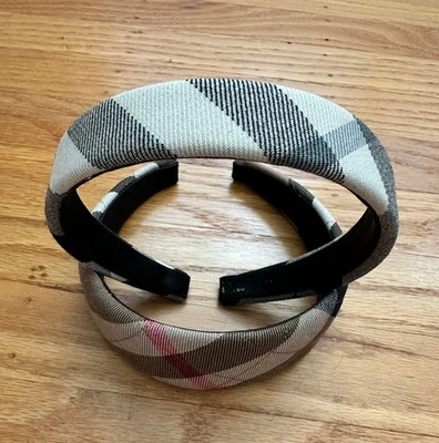 Burberry Brown House Check Canvas Quilted and Black and Tan Headband Bundle (2) - Image 1 of 4