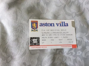 1995 FA CUP SEMI FINAL REPLAY TICKET CRYSTAL PALACE V MANCHESTER UNITED - Picture 1 of 1