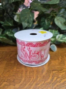 Bobbie M Designs Snowman "Let It Snow" Craft Christmas Ribbon 2.5" x 10 Yards - Picture 1 of 4