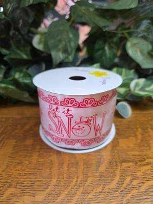 Bobbie M Designs Snowman "Let It Snow" Craft Christmas Ribbon 2.5" x 10 Yards - Image 1 of 4