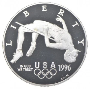 1996-P Proof Olympics High Jump Commemorative Silver Dollar $1 *3114 - Picture 1 of 3