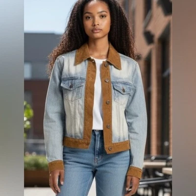 Vintage | Vintage Denim and Suede trucker jacket | Rodeo Jacket EUC size S. - Image 1 of 4