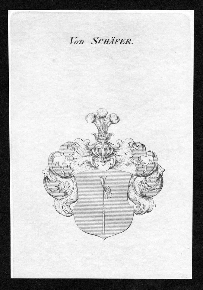 ca. 1820 Schäfer Schaefer Wappen Adel coat of arms Kupferstich antique print - Bild 1 von 1