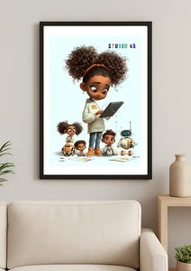 STUDIO 6B Inclusive Children's digital download wall art ~ 007 , Black Art, Kids - Picture 1 of 2