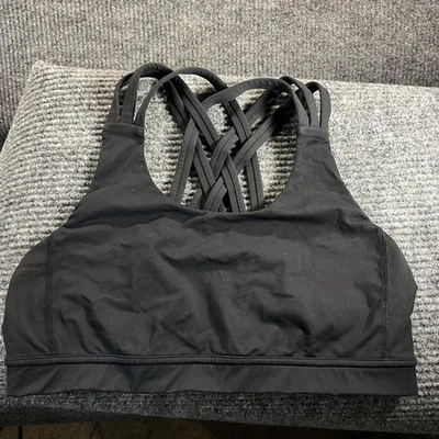 Lululemon Sports Bra Womens Medium Black Energy Bra Strappy Crisscross Yoga - Image 1 of 4