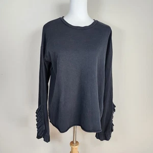 Zara Trafaluc Shirt Womens Medium Long Sleeve Ruffle Goth Whimsigoth Punk Y2K - Picture 1 of 11