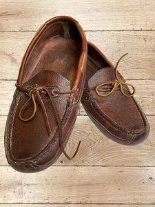 Gokey Mens Size 12.5 EE Brown Leather Soft Sole Moccasin Loafers Shoes #3143 - Picture 1 of 14