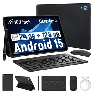 10.1 inch Android 15 Tablets HD Touchscreen Octa-Core 24GB +128GB Dual Camera - Picture 1 of 13