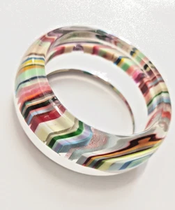 Sobral Jackie Brazil Multicolour Resin Bangle, Handmade in Brazil, Signed - Picture 1 of 6