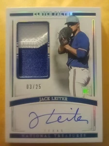 2024 National Treasures Jack Leiter TWO COLOR Jersey Patch RC Auto SSP RPA #3/25 - Picture 1 of 6