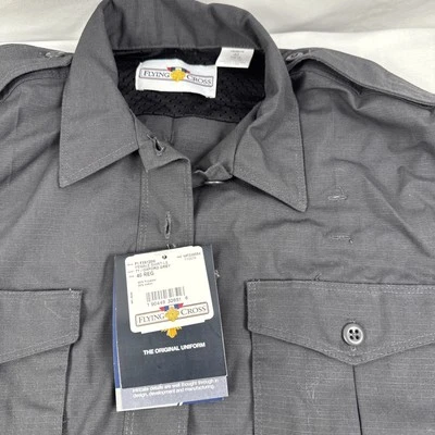 Camisa de trabajo Flying Cross FX para mujer estilo clase B manga larga gris Oxford FX5120W Foto 1 de 4