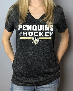 Pittsburgh Penguins Reebok Women's Black Performance V-Neck T-Shirt (S,M,L,XL) - Picture 1 of 4