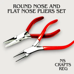 Round and  Flat Nose Pliers Set of 2 Wire Wrapping, Beading,Jewelry Making Tools - Picture 1 of 8