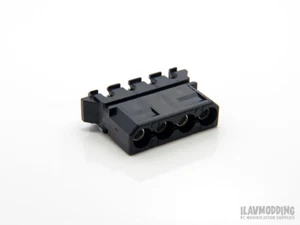 PC 4-pin IDE (Molex) Pass Through Connector Housing Female -  BLACK [1pc] - Picture 1 of 5