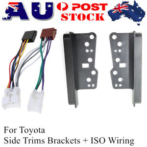 Car Stereo 2 Din Dash Fascia Trim Bracket Kit + ISO Wiring Harness For Toyota