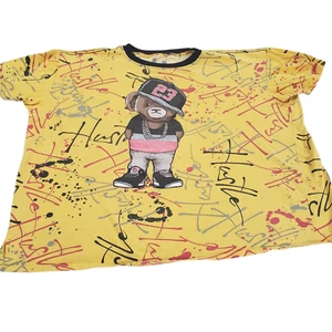 Camisa Pullover OG Hustle Para Hombres Amarilla 5XL Jordan 23 Oso Hip Hop Ropa de Calle Estampado - Imagen 1 de 11