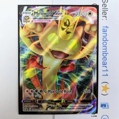 Meowth VMAX Black Star PROMO card ULTRA RARE SWSH005 Sword & Shield 2020 Pokemon - Image 1 of 4