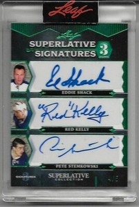 Shack Kelly Stemkowski 2020-21 Leaf Superlative Emerald Auto x3 SP #4/5