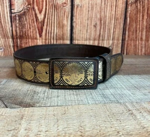 Cinturón Western Unisex COWBOY Cuero Tocado a Mano Cinto El Centenario ORO Vaquero - Imagen 1 de 13