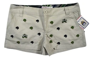 E5 NCAA Womens Notre Dame Fighting Irish Beige Shorts NWT 1, 3, 5, 7 - Picture 1 of 2