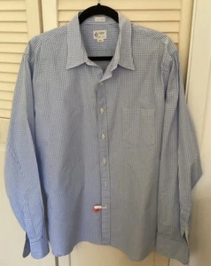 Herren J. Crew HELLBLAU kariertes Hemd mit Gingham-Muster 2-lagig Baumwolle X LARGE WÄSCHEETIKETT - Bild 1 von 4