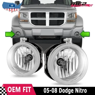 2008-2010 Fog Lights For Dodge Nitro Bumper Clear Lens Driver+passenger side - Image 1 of 4