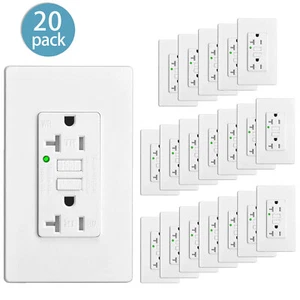 20 PCS 20A GFCI Outlet Tamper Resistant WR TR Wall Receptacle with LED Indicator - Picture 1 of 12