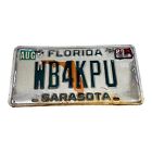 Vintage 1989 Florida Sarasota Collectible License Plate WEB4PKU Personalized Tag
