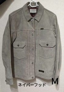 Neighborhood Men's Suede Leather Shirt Jacket Outerwear Gray Pockets Button - Picture 1 of 13