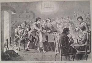 New Years Among Ancient Dutch Knickerbockers New York 1868 Harper’s Weekly Print - Bild 1 von 2