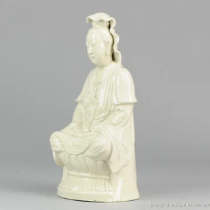 Antique Dehua Blanc de Chine Statue Guanyin Porcelain Qing Chinese China - Picture 1 of 1