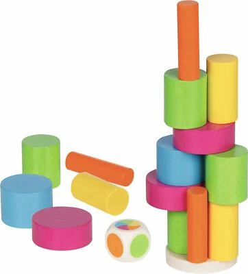 BALANCIERSPIEL TURM Balancierturm Geschicklichkeitsspiel Wackelturm Holz NEU - Bild 1 von 2