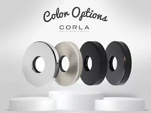 2pc Shower Arm Flange 2.5” Round | Modern Universal Escutcheon Replacement Cover - Picture 1 of 17