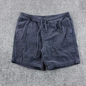 Vintage Y2K Unionbay Corduroy Shorts Mens XL Gray Wide Wale Thick Cord Elastic - Picture 1 of 7