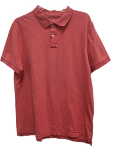 J.Crew Mens Polo Shirt Large Coral Short Sleeve 1/4 Button Preppy Casual - Picture 1 of 7