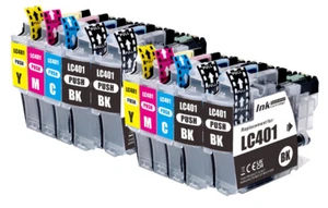 LC401 Print Ink Cartridges fits Brother MFC-J1010DW MFC-J1012DW MFC-J1170DW - Picture 1 of 7