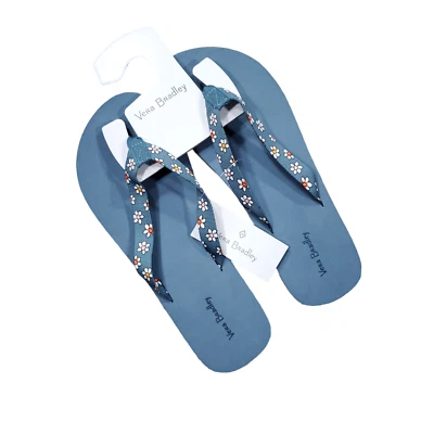 Chanclas Vera Bradley con correa floral talla grande 9-10 azul margarita floral Foto 1 de 4