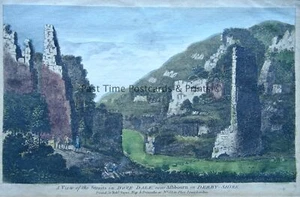 c1760 Derbyshire DOVE DALE A VIEW OF THE STRAITS Original Colour Print by N Shaw - Picture 1 of 9