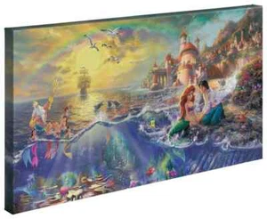 Thomas Kinkade Studios Disney Little Mermaid 16 x 31 Wrapped Canvas - Picture 1 of 4