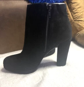 GB Chunky Platform Ankle Boots Suede Sz 9.5M Nu Goth - Picture 1 of 11