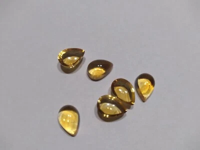 Natural Genuine Citrine! 7x5 Pear Shape Cabochon Polished AAA Grade  .75Ct. - Image 1 of 4