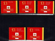 1996 - 2001 £1 Red Cover Stamp Booklets FH40, 41,  41a, 41b, 42, 43, 44, & FH44a