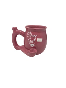 Handpfeife Keramiktasse Kiffer Mädchen rosa - Bild 1 von 1